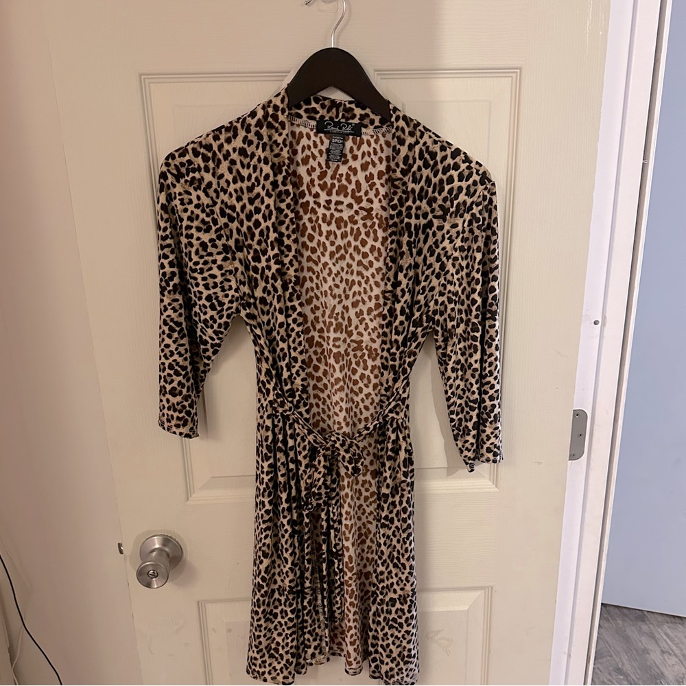 Leopard Cheetah Print Robe Sleepwear Size Small
